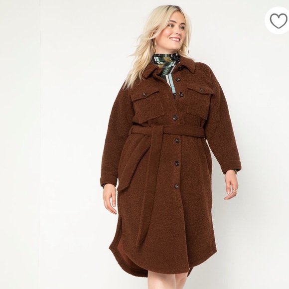 Eloquii Teddy Bear Shacket Coat NWOTs - Picture 4 of 4